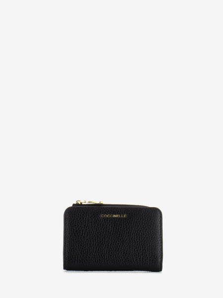 Wallet grained leather / noir