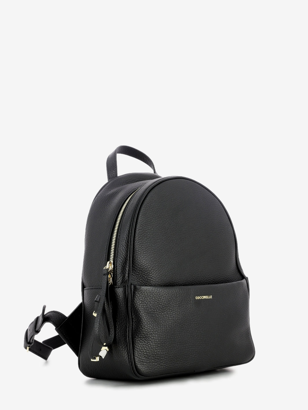 Zaino in pelle martellata nero