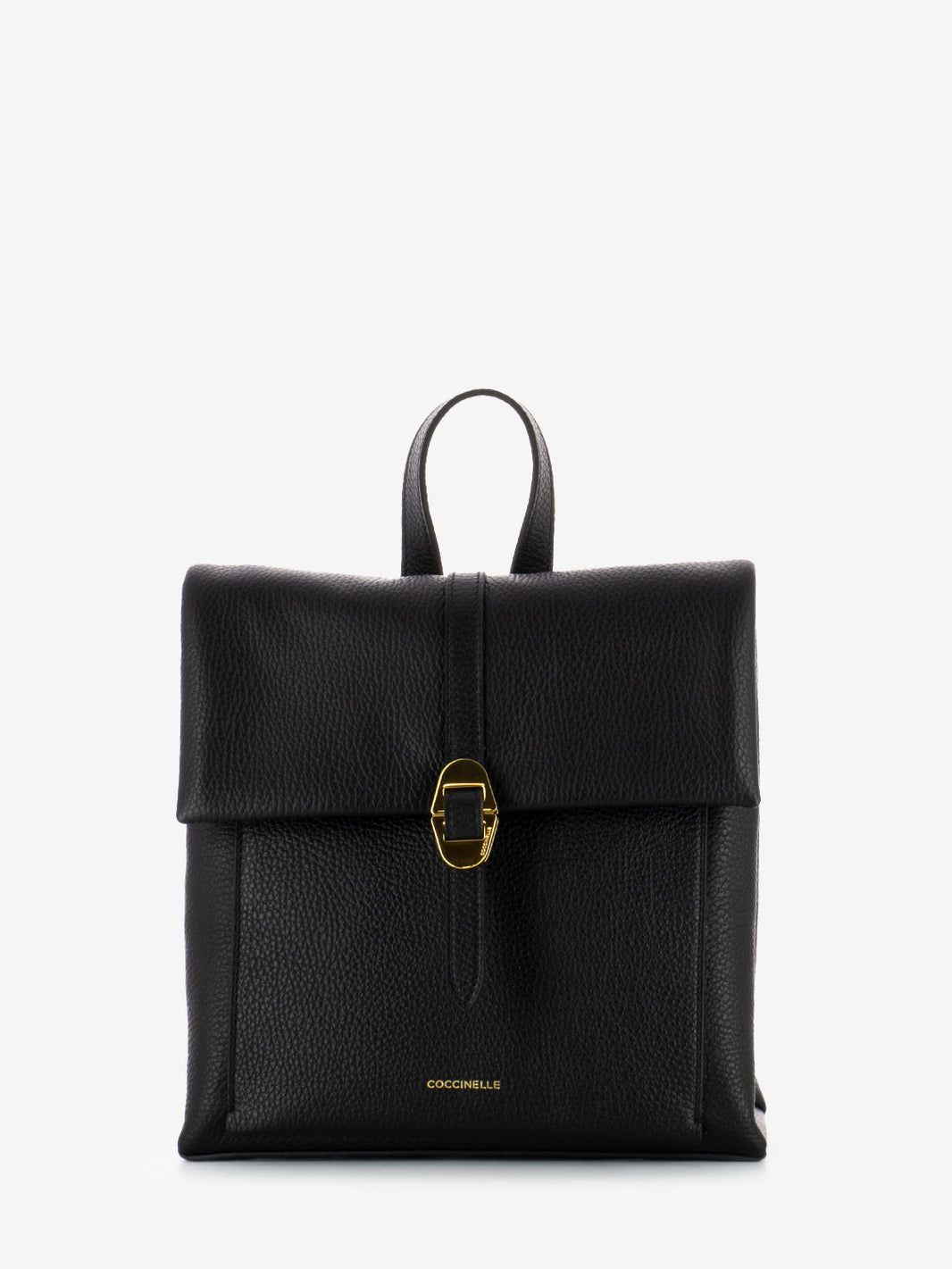 Small backpack grained leather noir