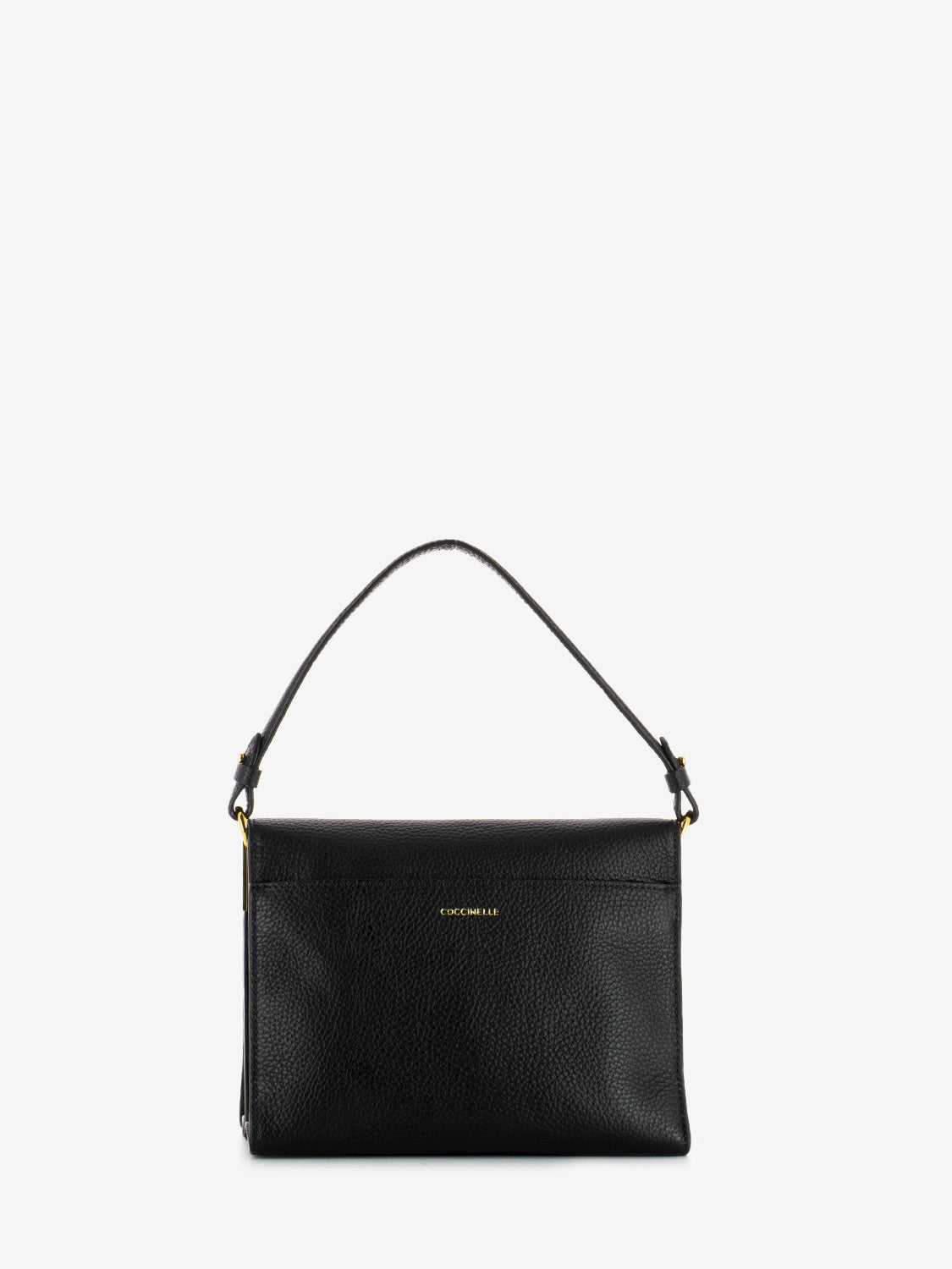 Handbag grained leather noir