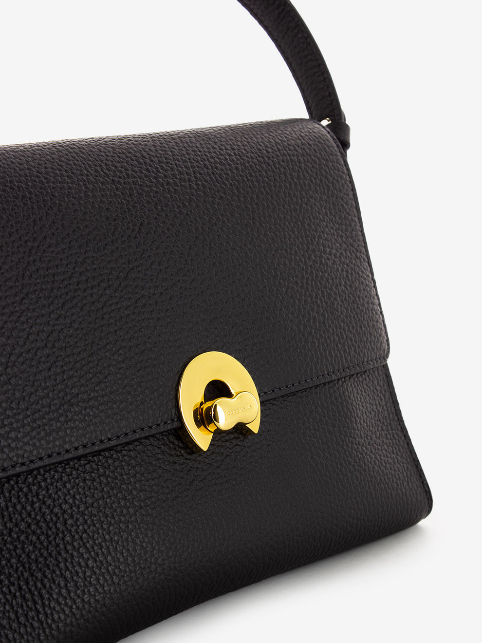Handbag grained leather noir