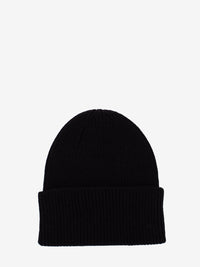 Deep black merino wool hat