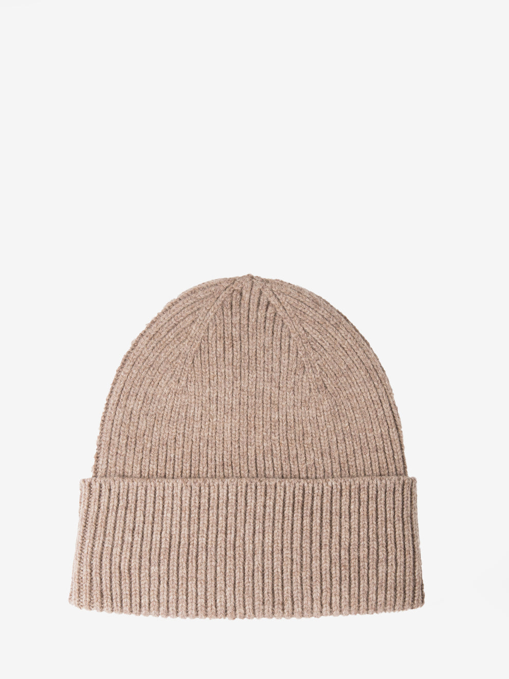 Warm taupe merino wool hat