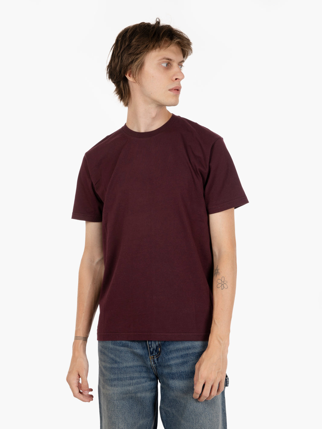 Classic organic tee oxblood red