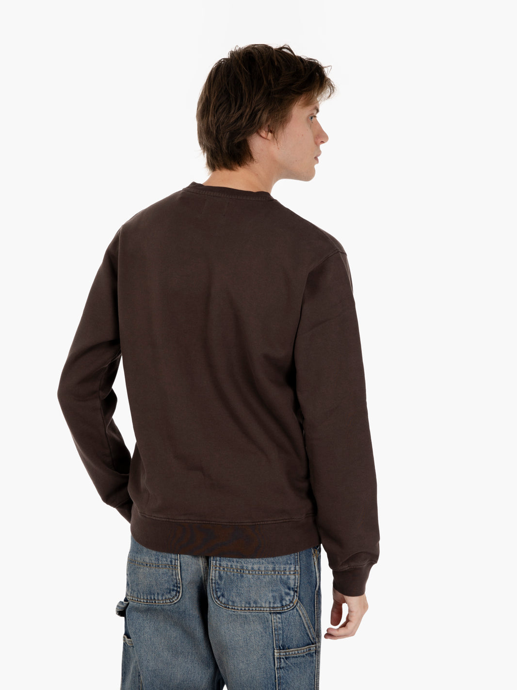 Classic Organic Crew coffee brown sweatshirt