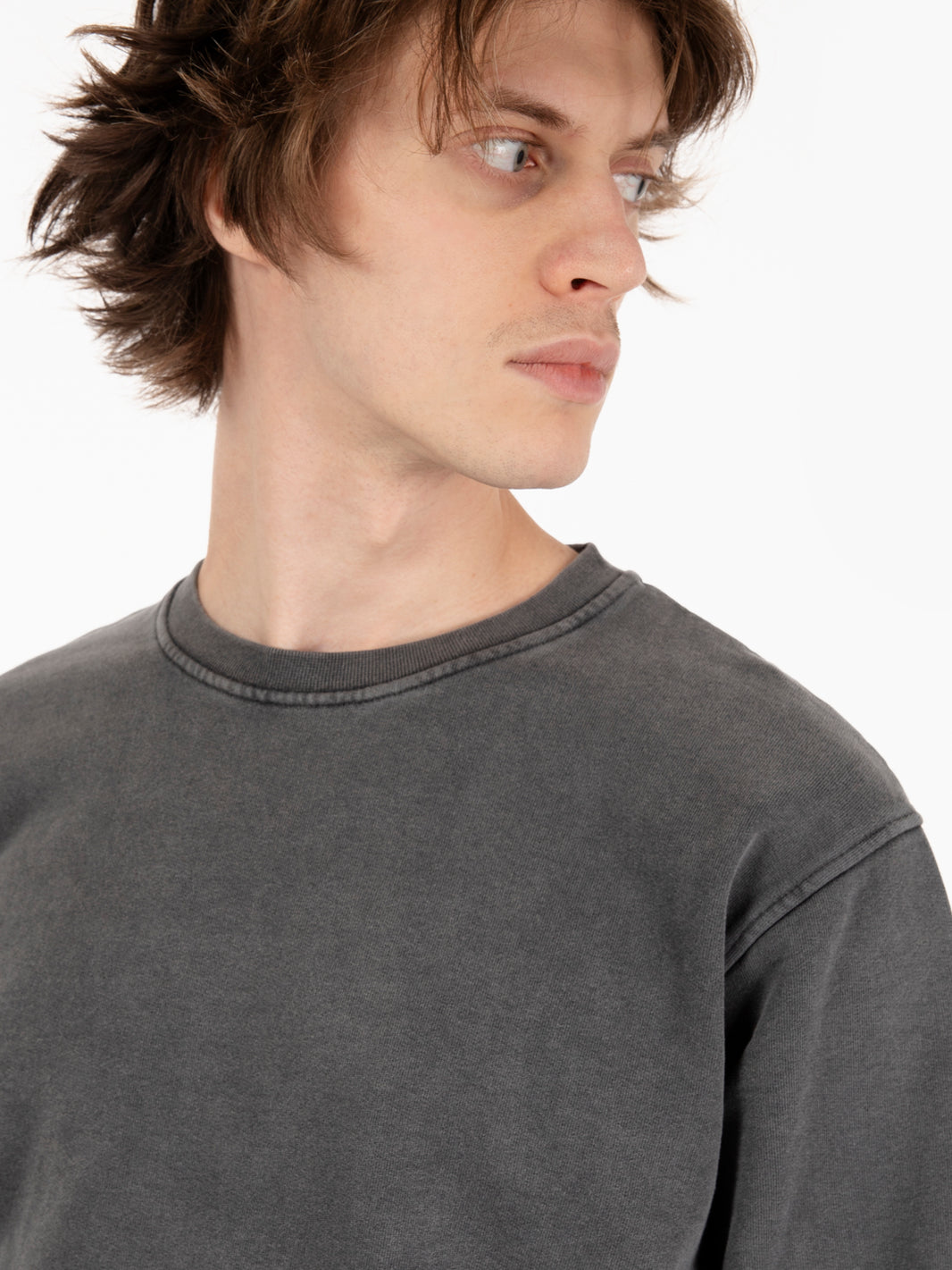 Felpa Classic Organic Crew faded black
