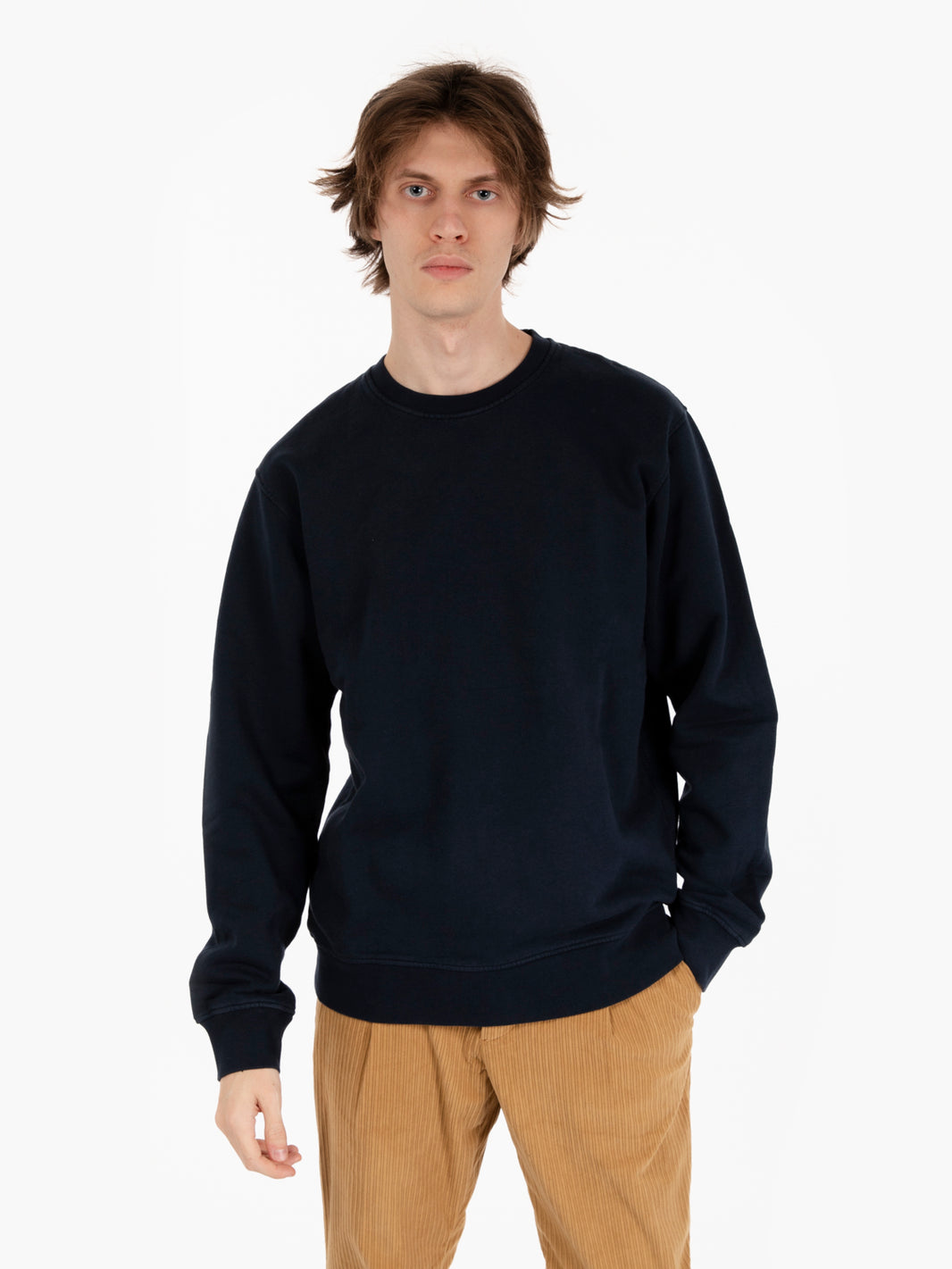 Felpa Classic Organic Crew navy blue