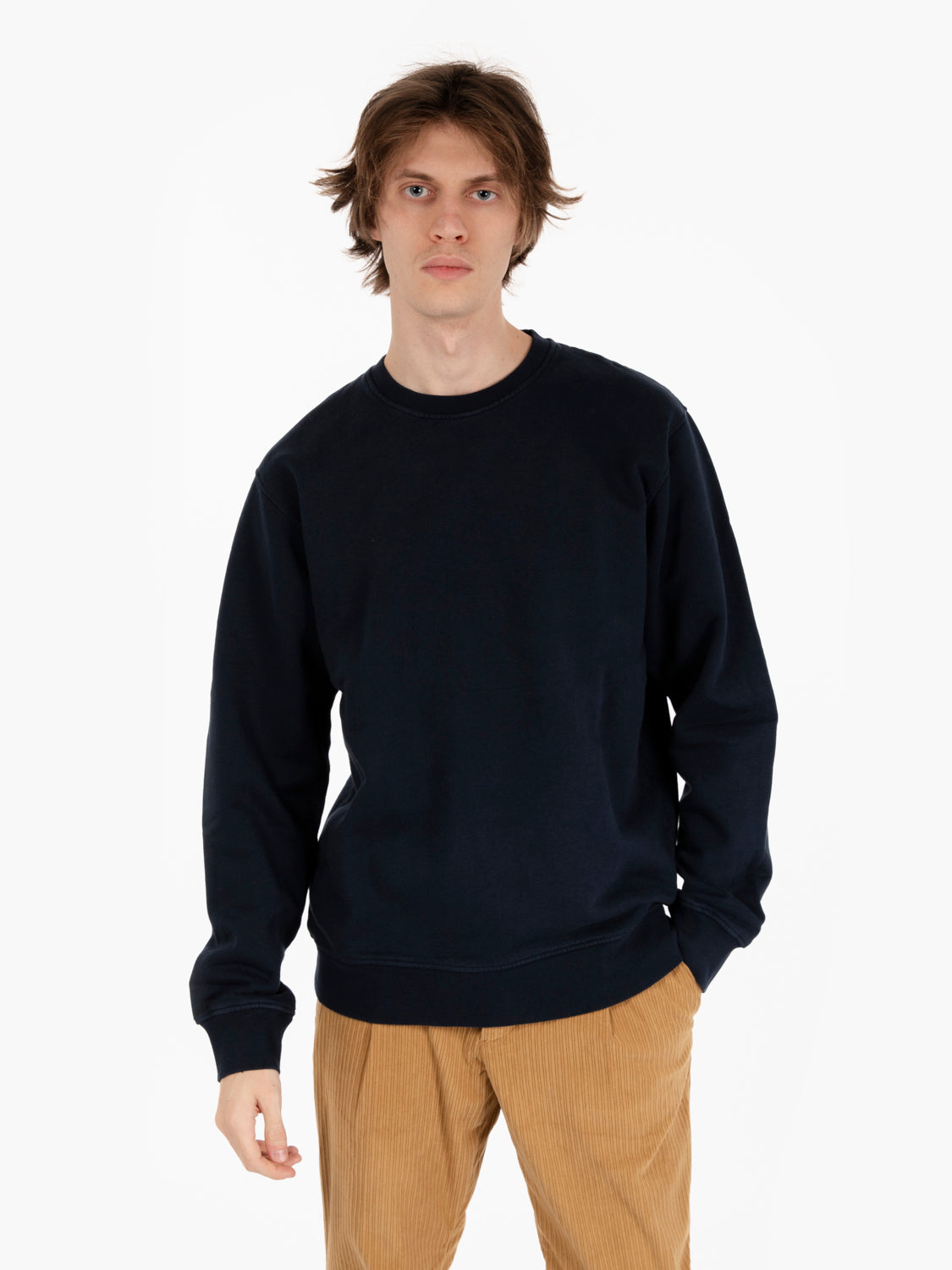 Felpa Classic Organic Crew navy blue