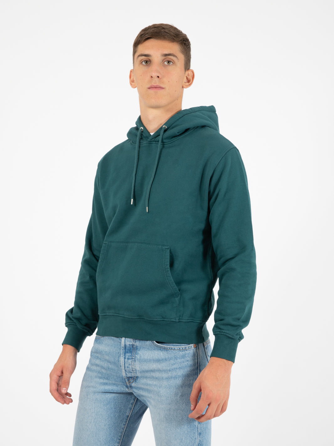 Felpa Classic Organic hood ocean green