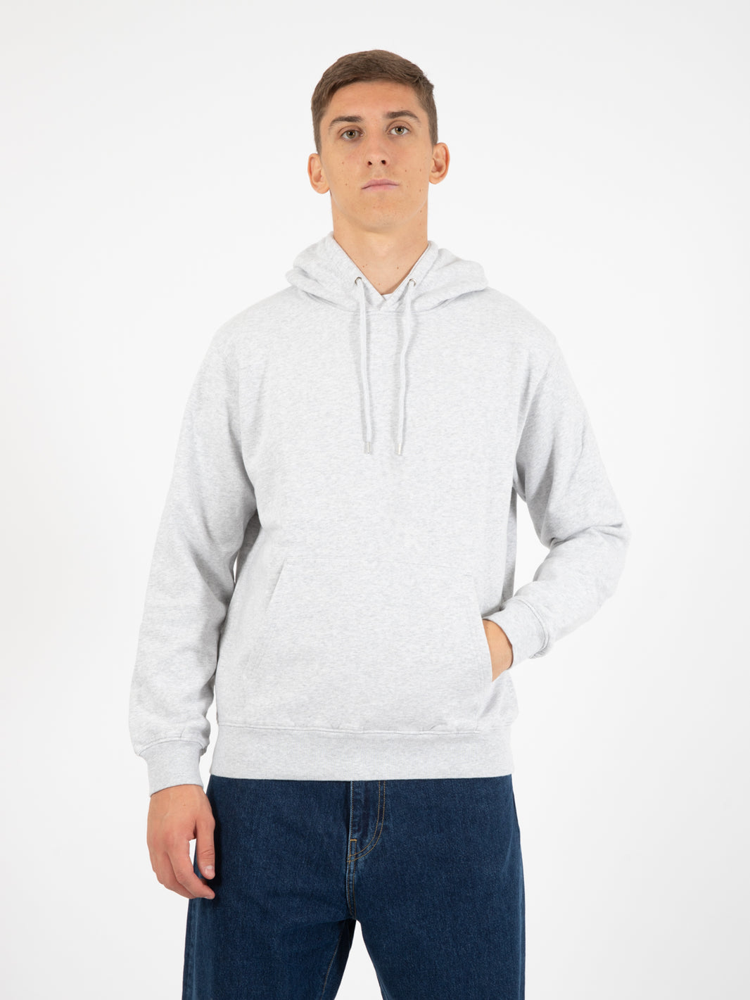 Felpa Classic Organic hood snow melange