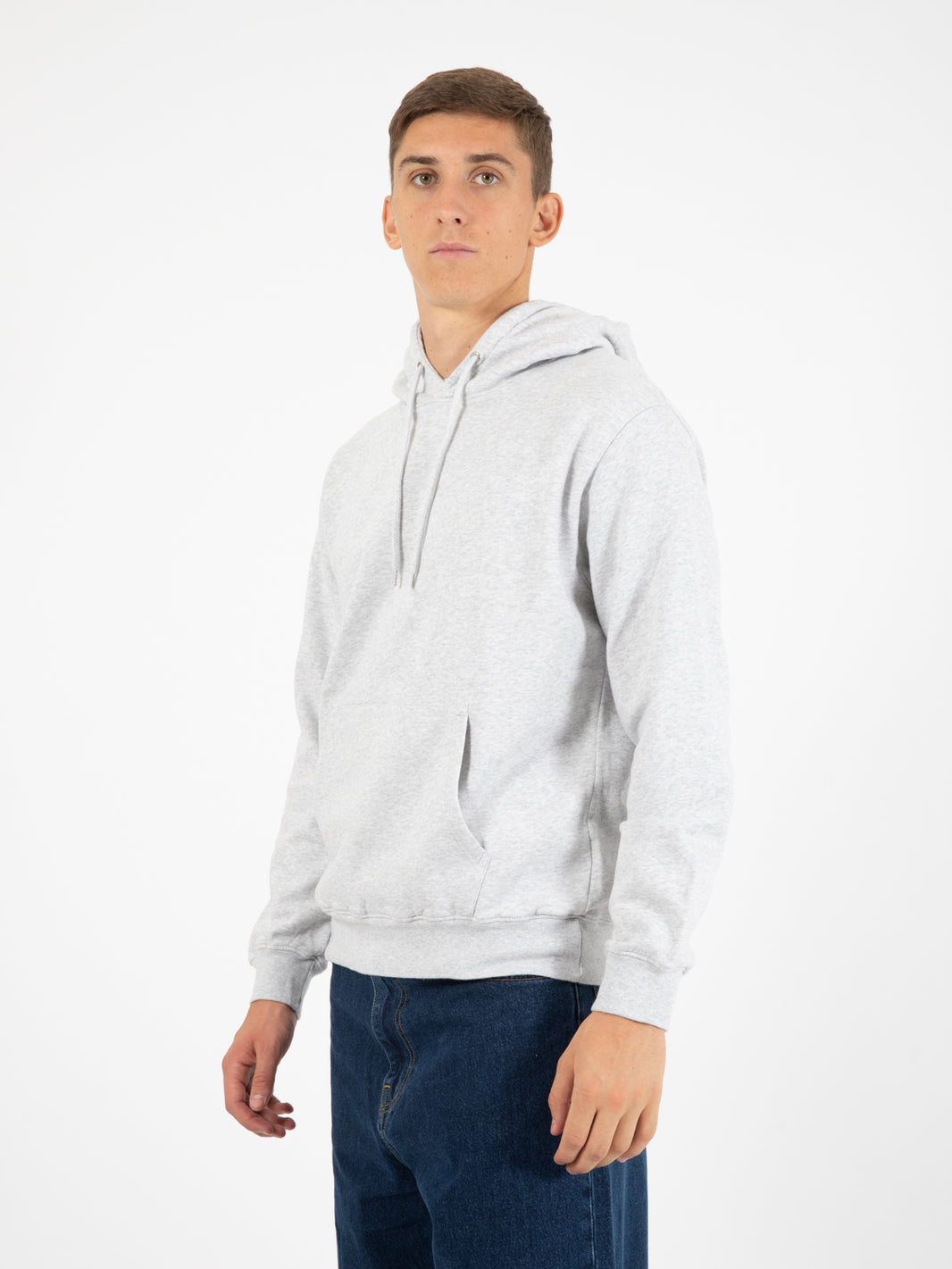 Felpa Classic Organic hood snow melange