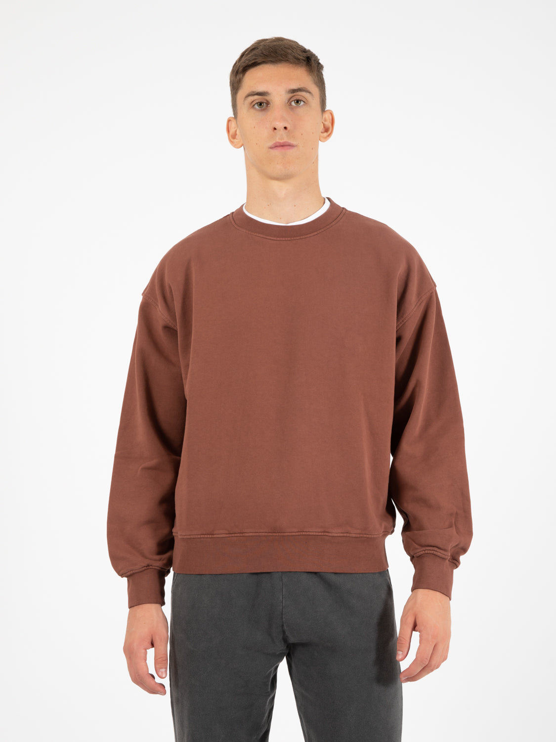 COLORFUL STANDARD - Felpa Classic Organic Oversized Crew cinnamon