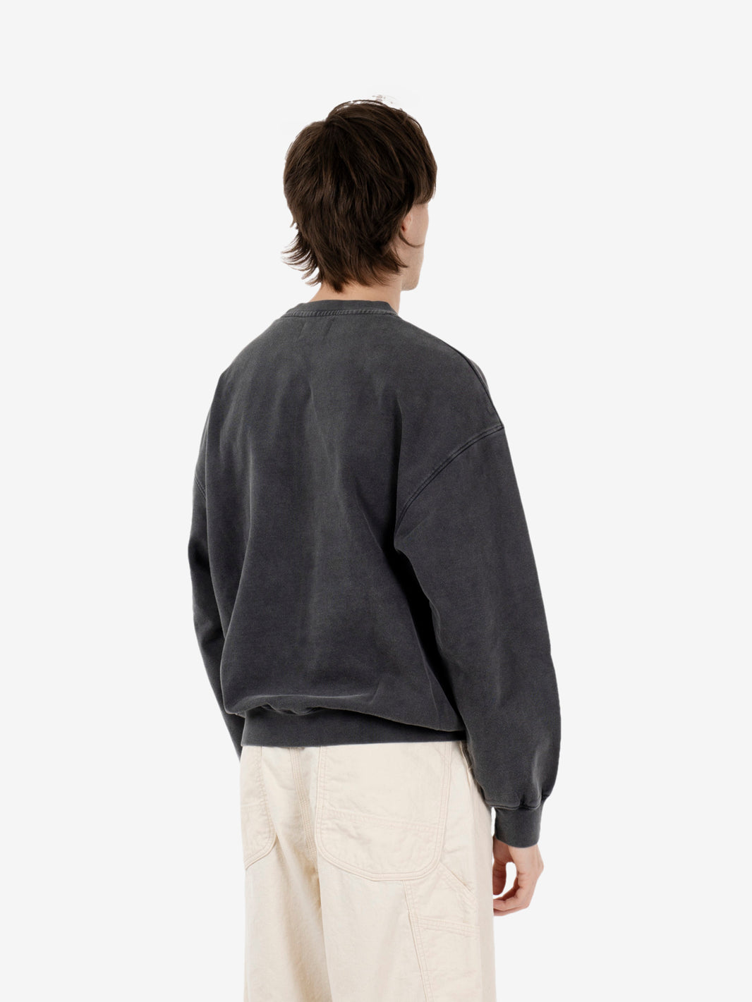 Organic Oversized Crew sweatshirt faded black