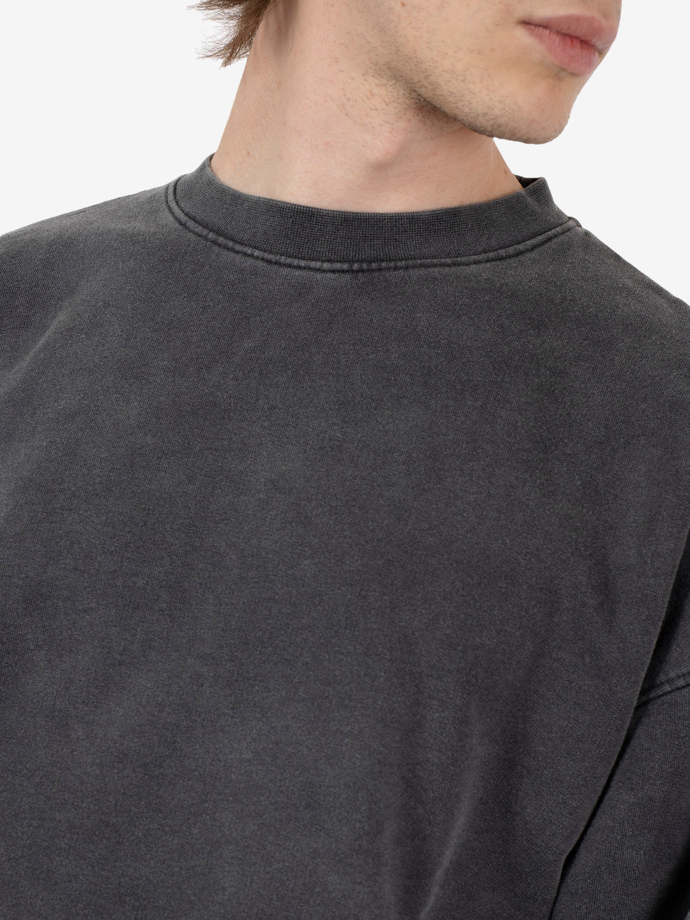 Felpa Organic Oversized Crew faded black