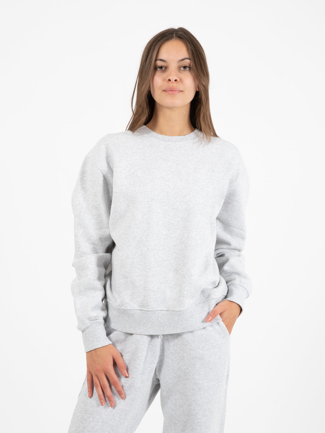 Felpa women classic organic crew snow melange