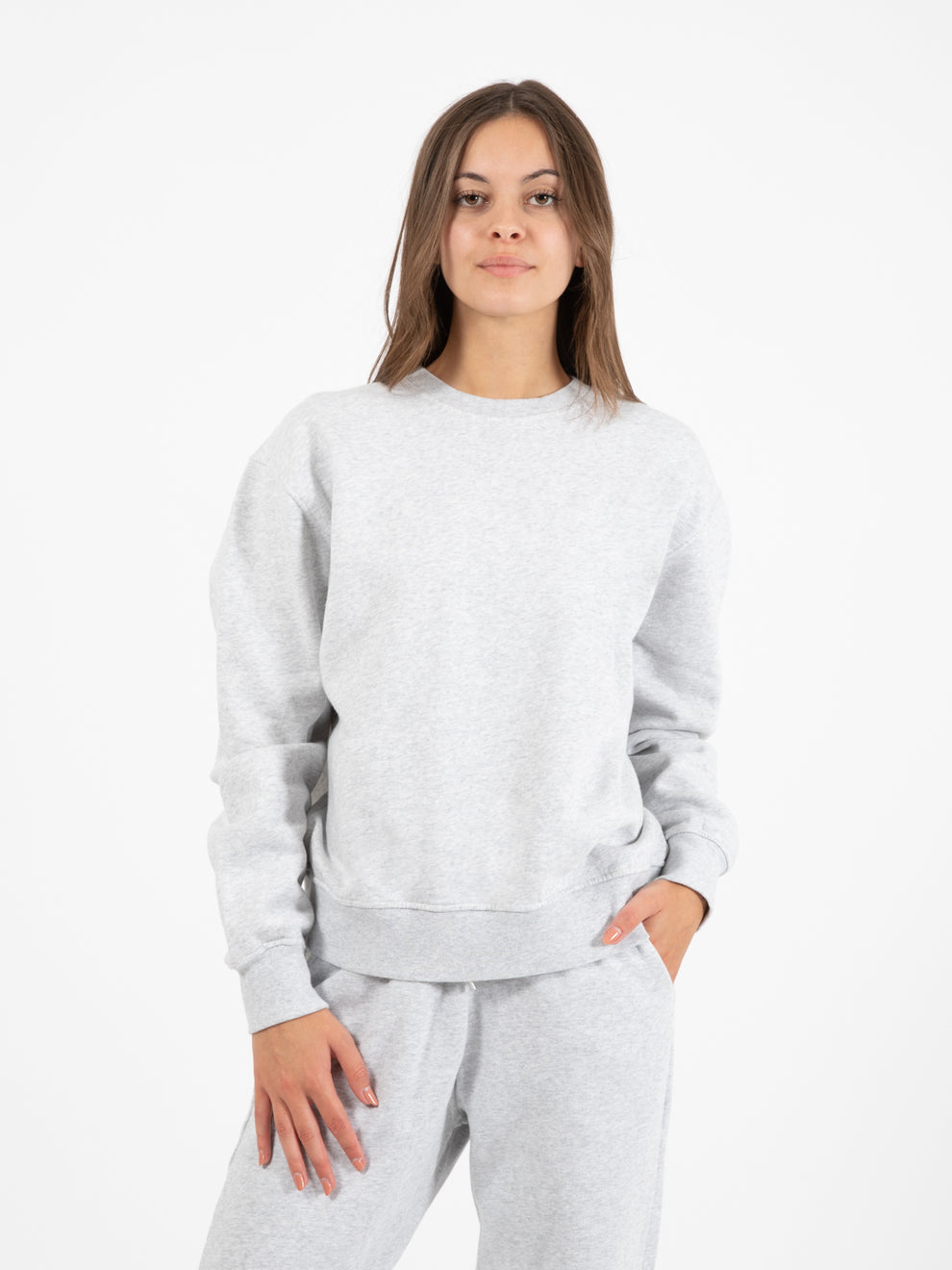 Felpa women classic organic crew snow melange