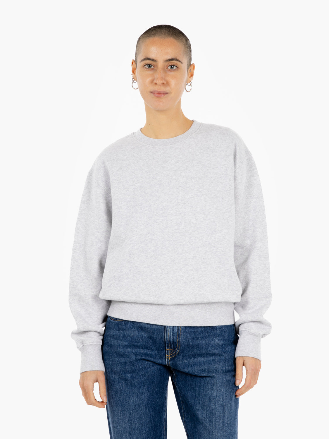 Felpa women classic organic crew snow melange