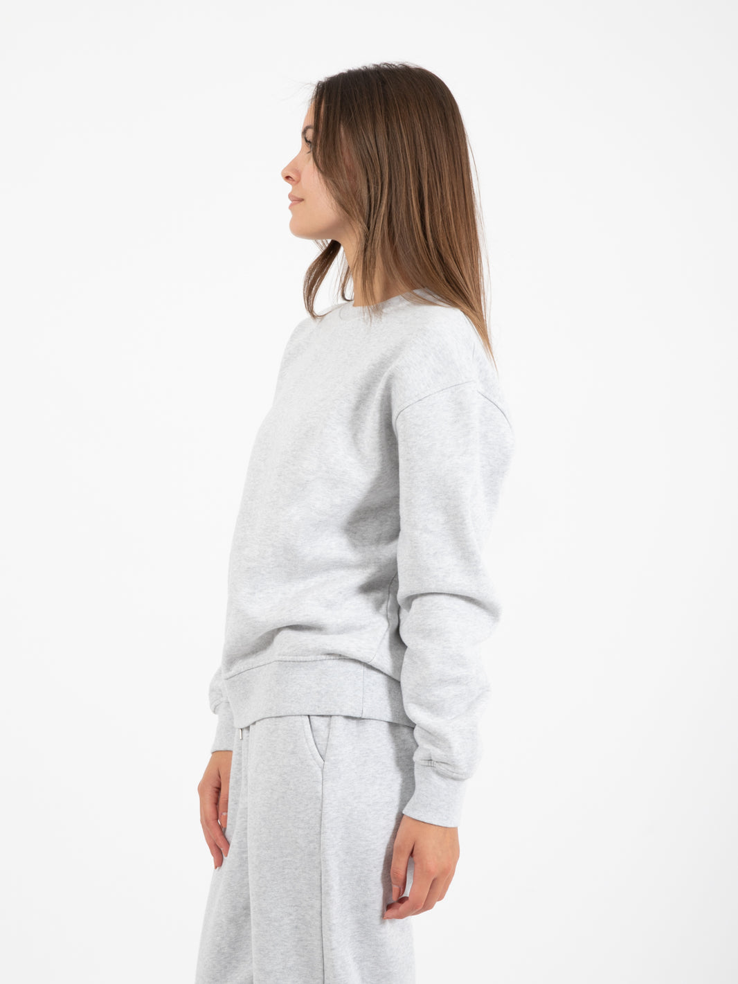 Felpa women classic organic crew snow melange