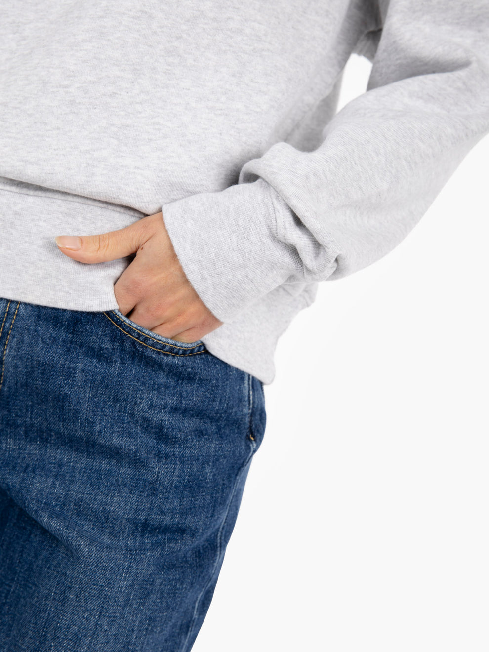 Felpa women classic organic crew snow melange