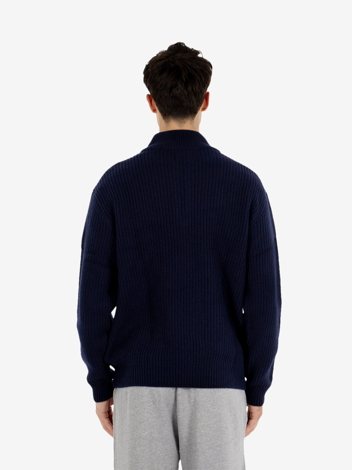 Merino quarter zip navy blue