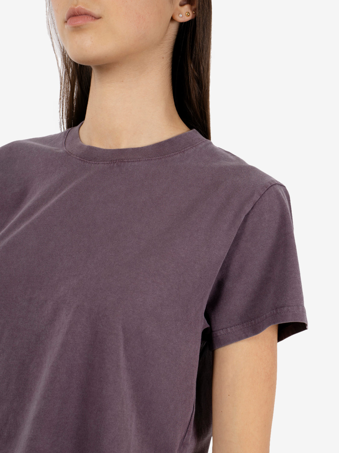 Organic boxy cropped tee faded grape