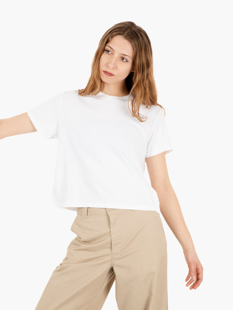 COLORFUL STANDARD - Organic boxy cropped tee optical white