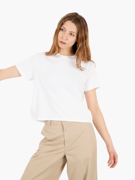 Organic boxy cropped tee optical white