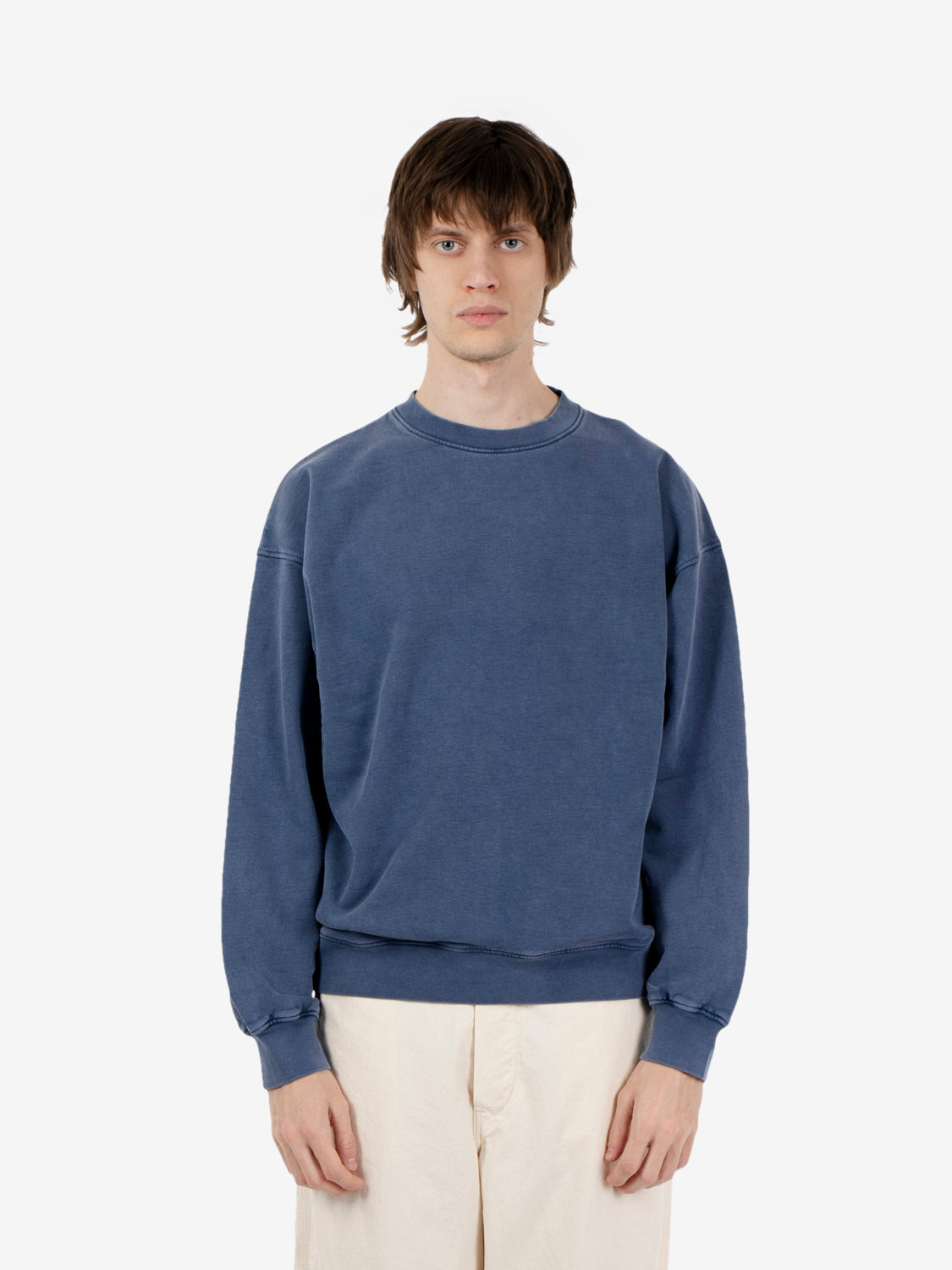 Organic Oversize crew neptune blu