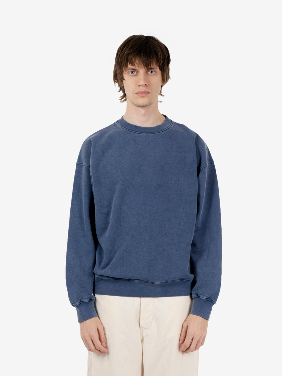 Organic Oversize crew neptune blu