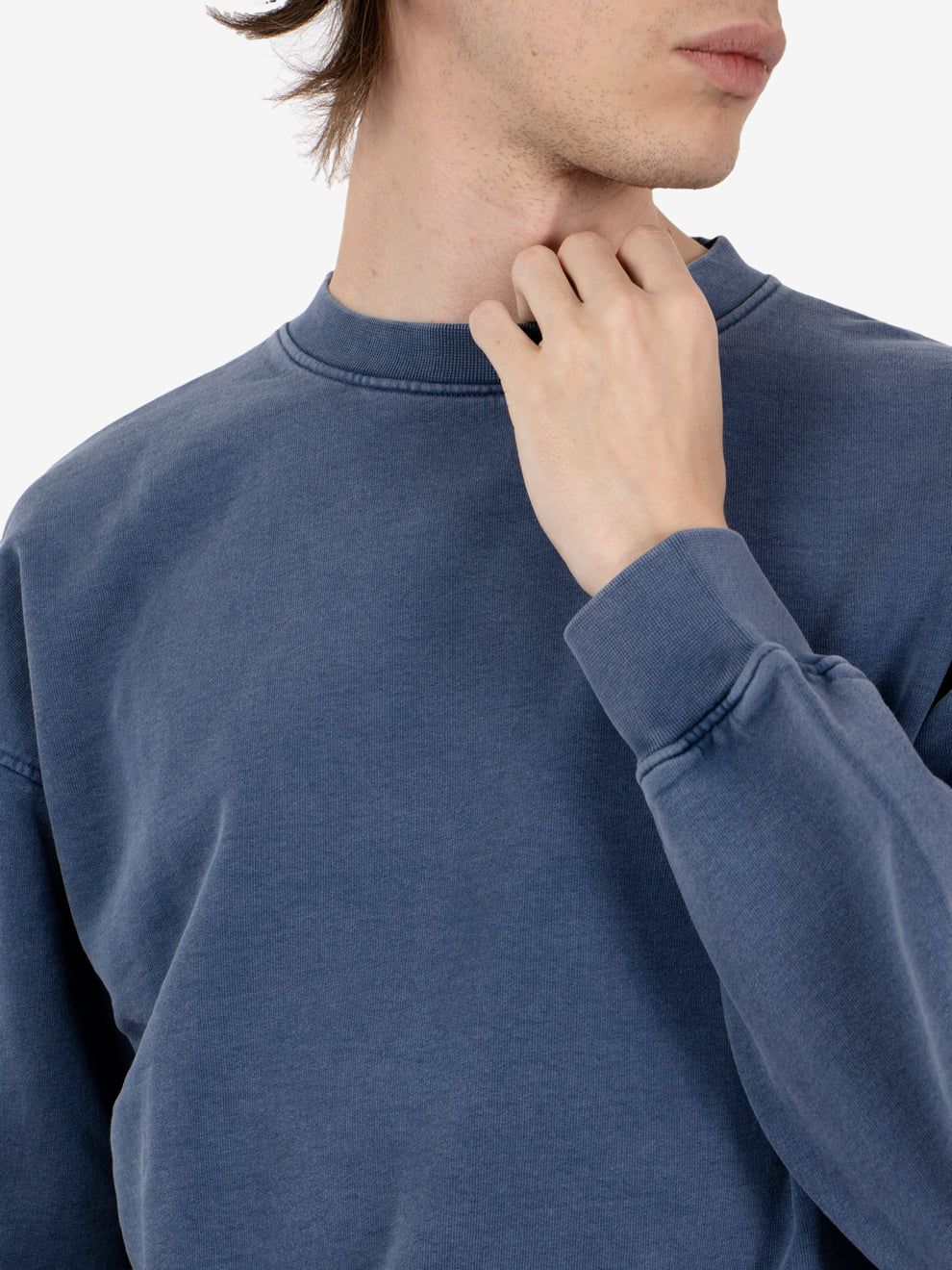 Organic Oversize crew neptune blu