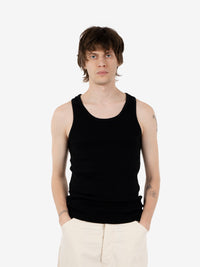 Organic rib tank top deep black