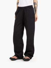 Organic straight leg sweatpants deep black