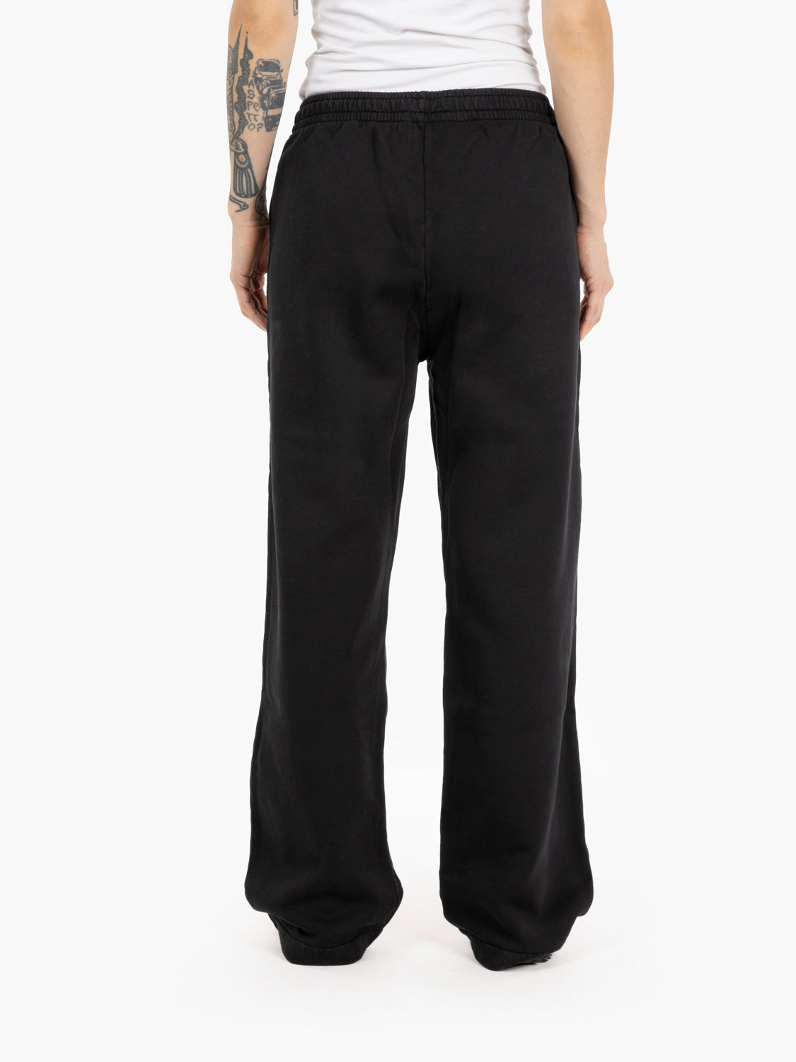 Organic straight leg sweatpants deep black