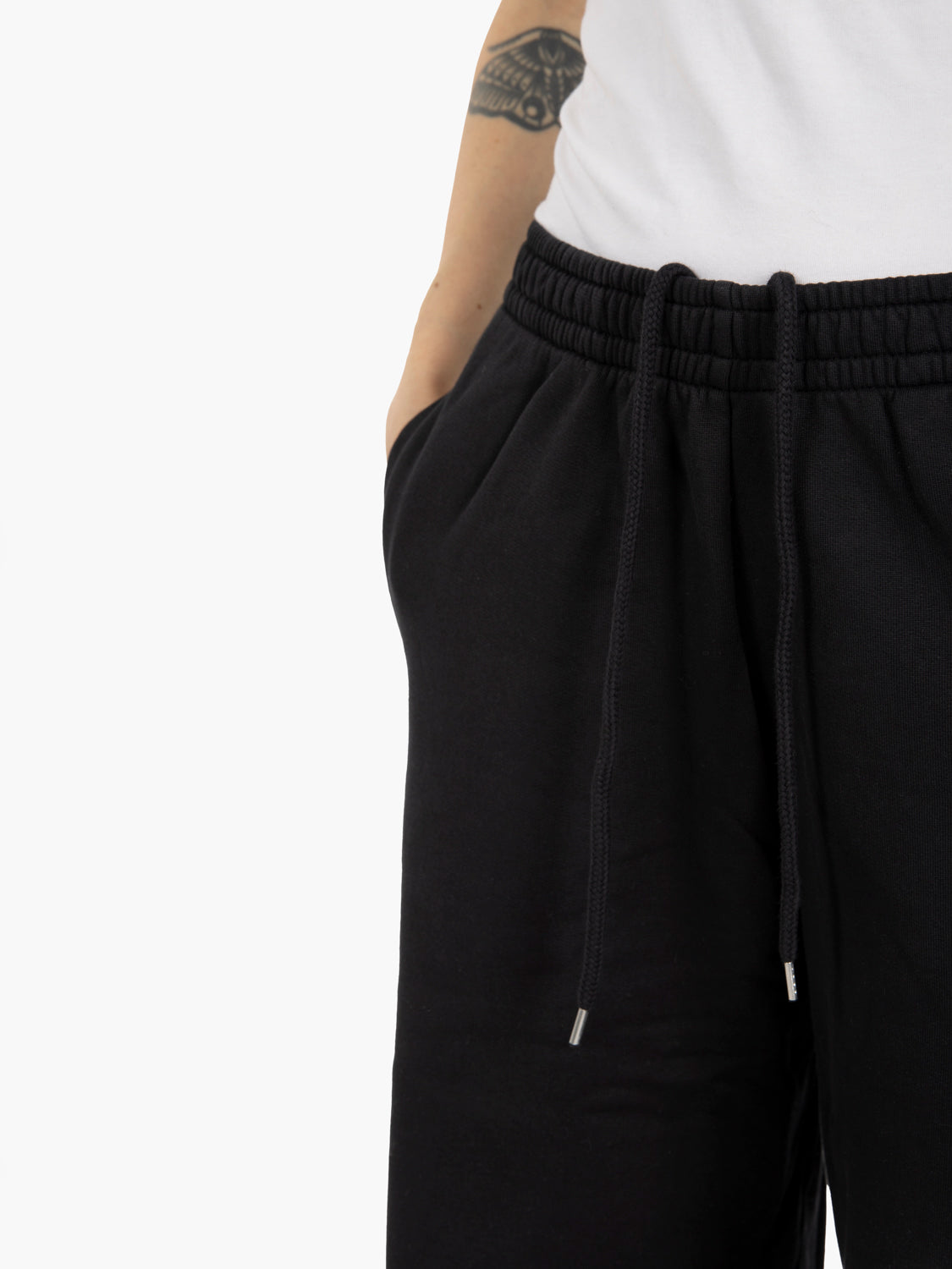 Organic straight leg sweatpants deep black