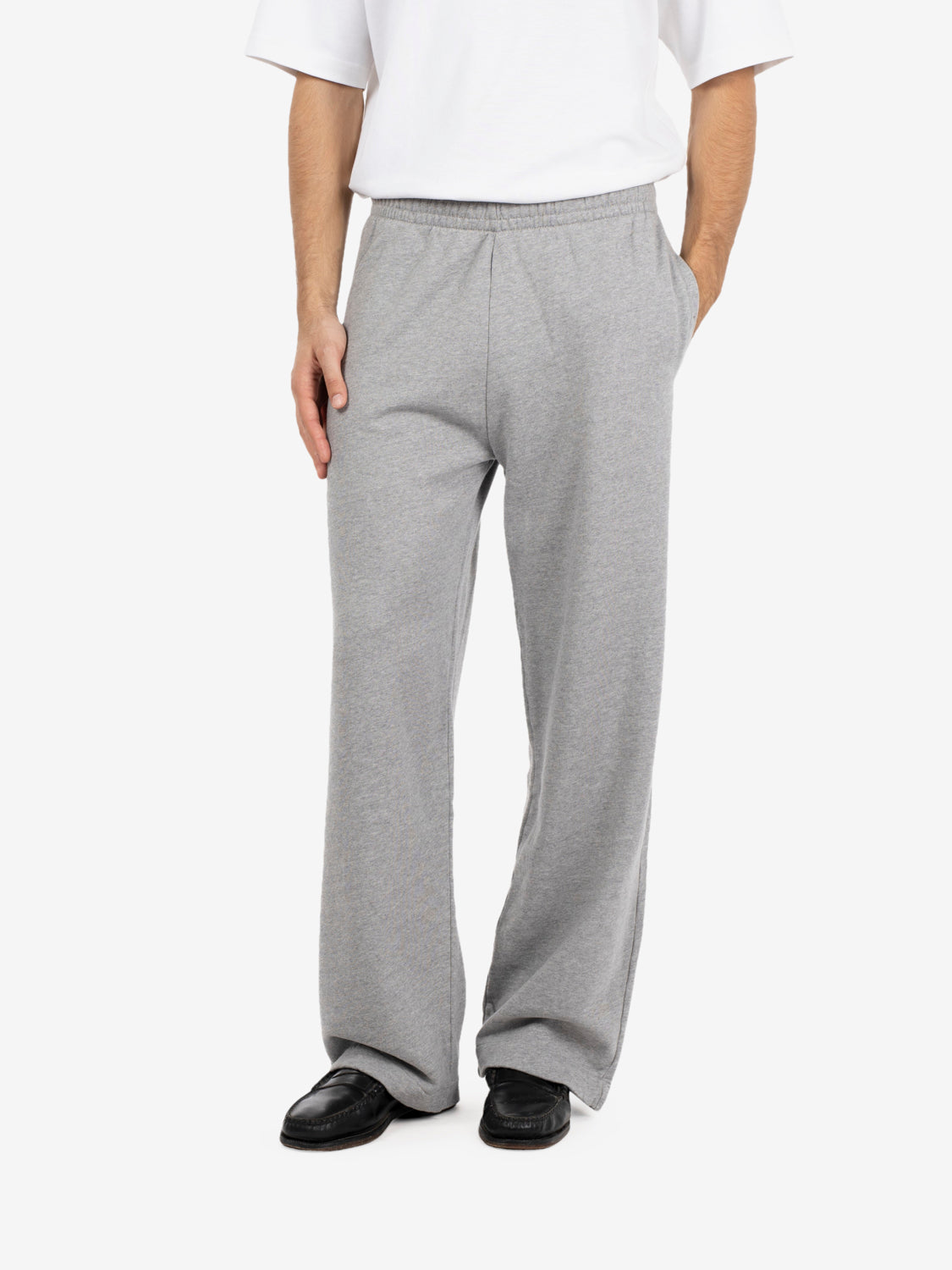 Organic straight leg sweatpants heather grey