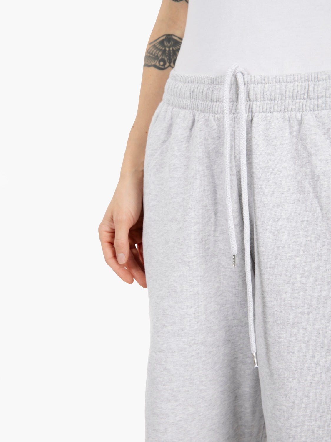 Organic straight leg sweatpants snow melange