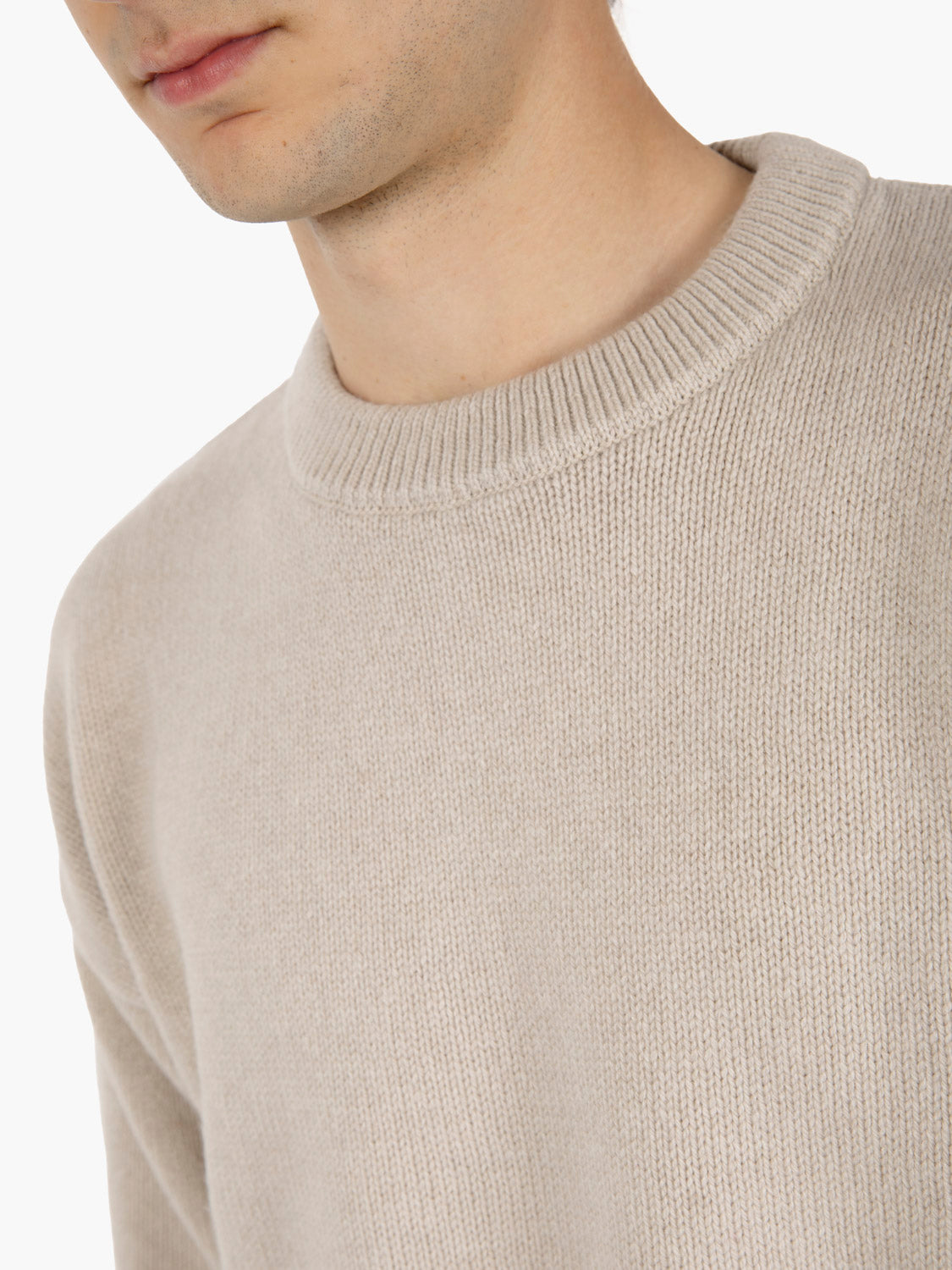 Oversized merino wool crew ivory white