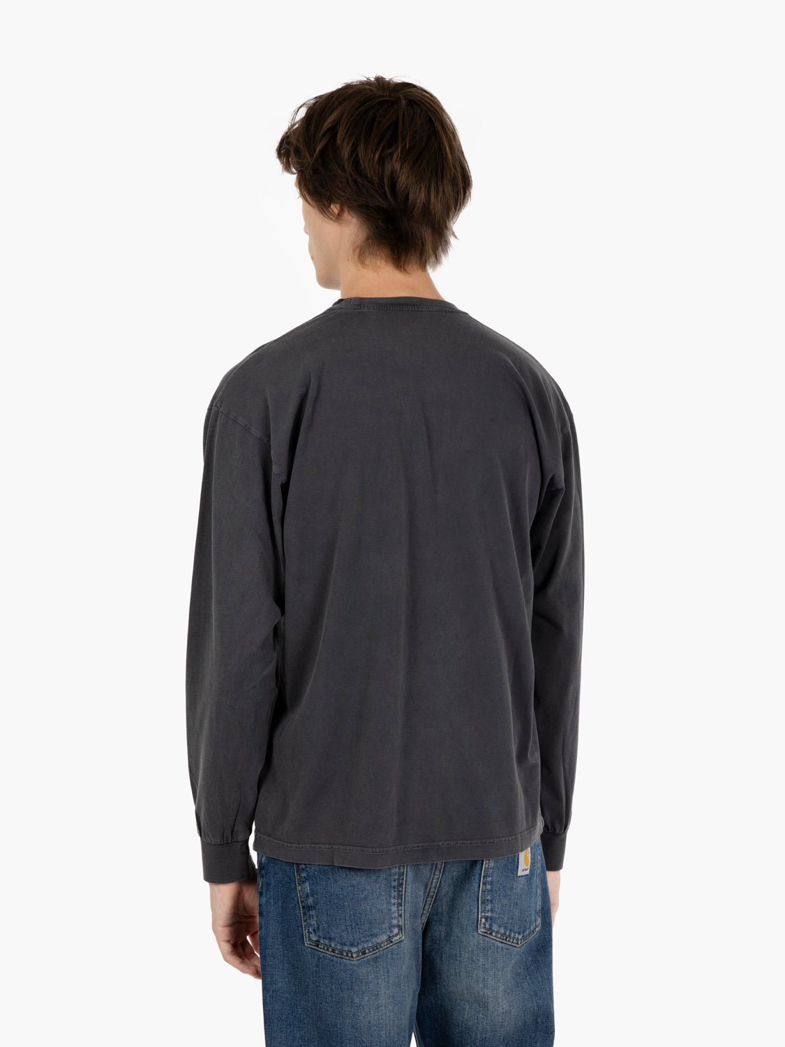Oversized organic LS T-shirt faded black