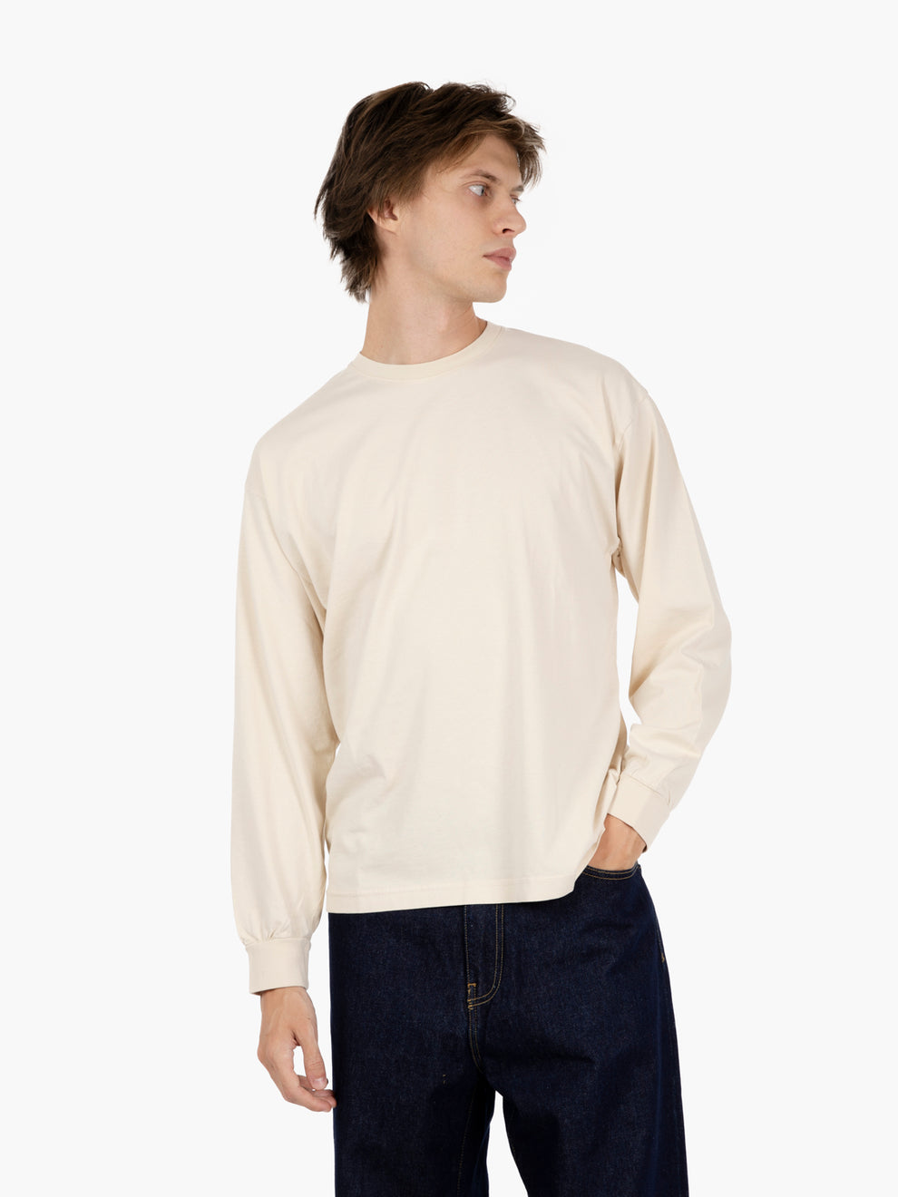 Colorful Standard Oversized organic LS T-shirt ivory white