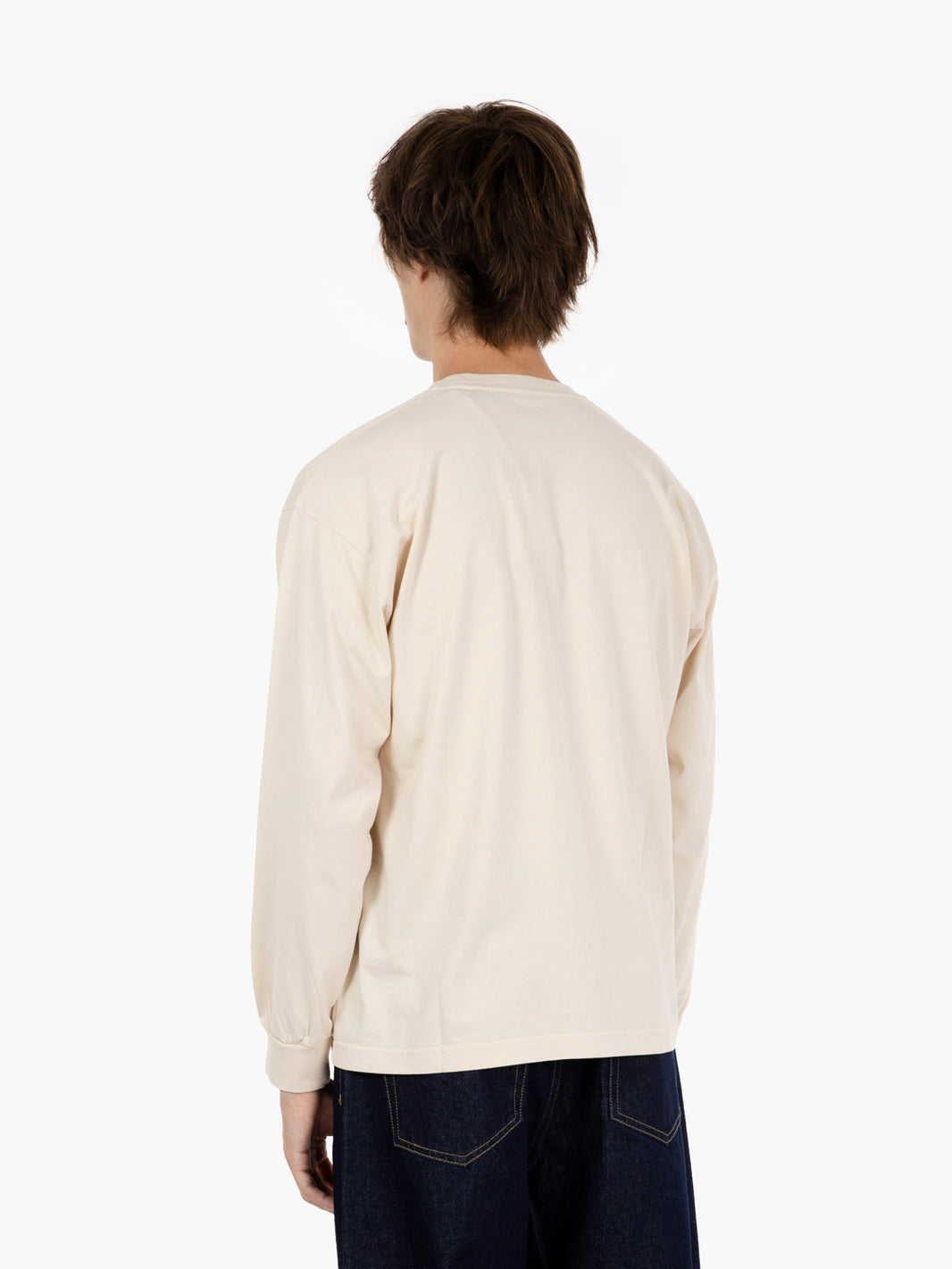 Oversized organic LS T-shirt ivory white