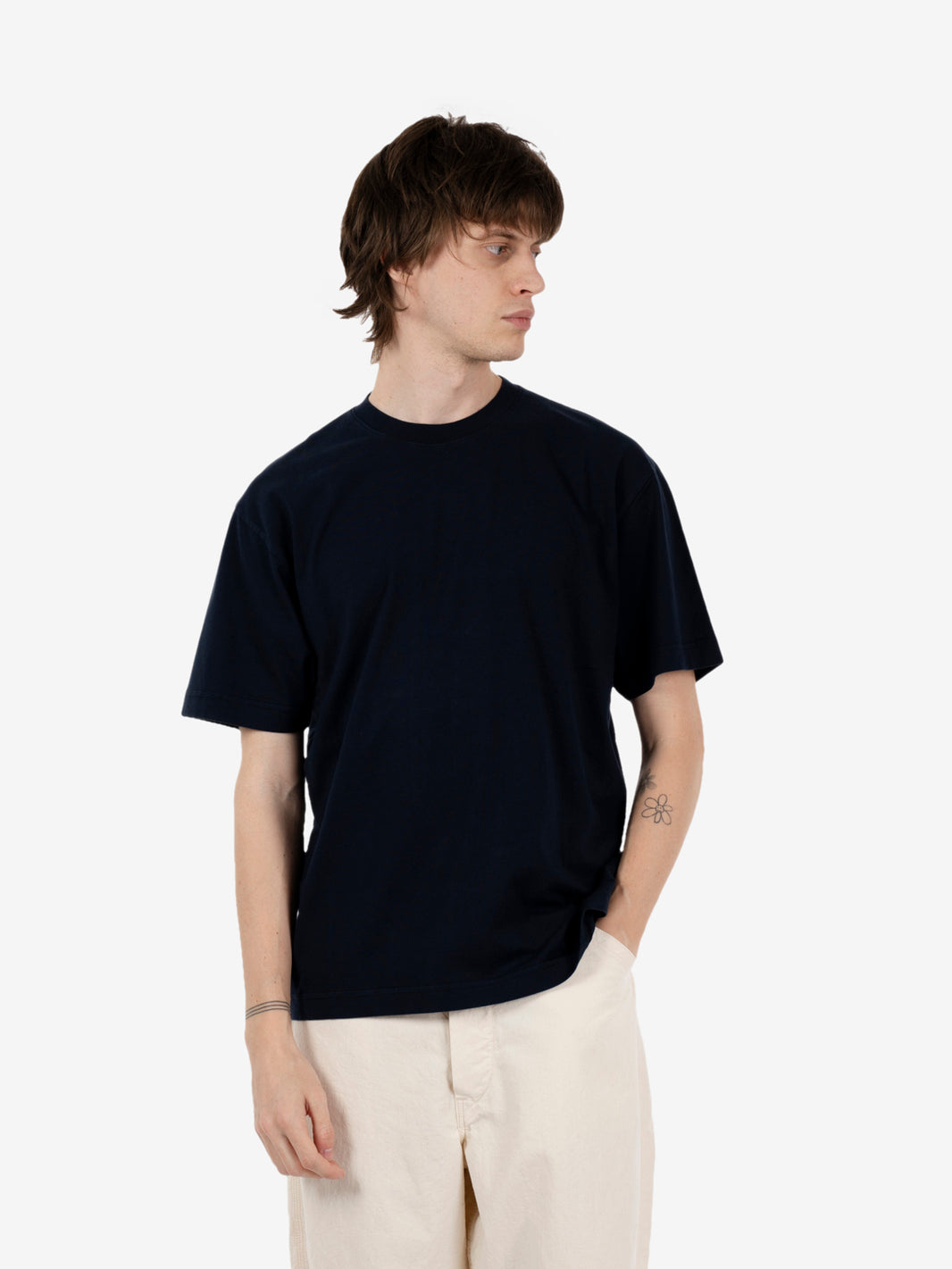 Oversized organic t-shirt optical navy