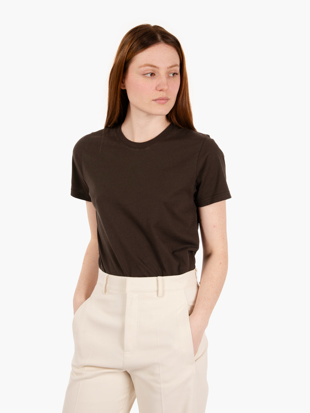 Light organic coffee brown t-shirt
