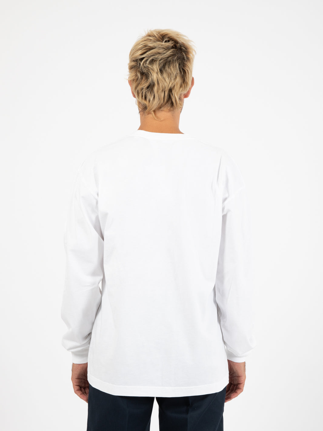 Oversized Organic LS optical white t-shirt