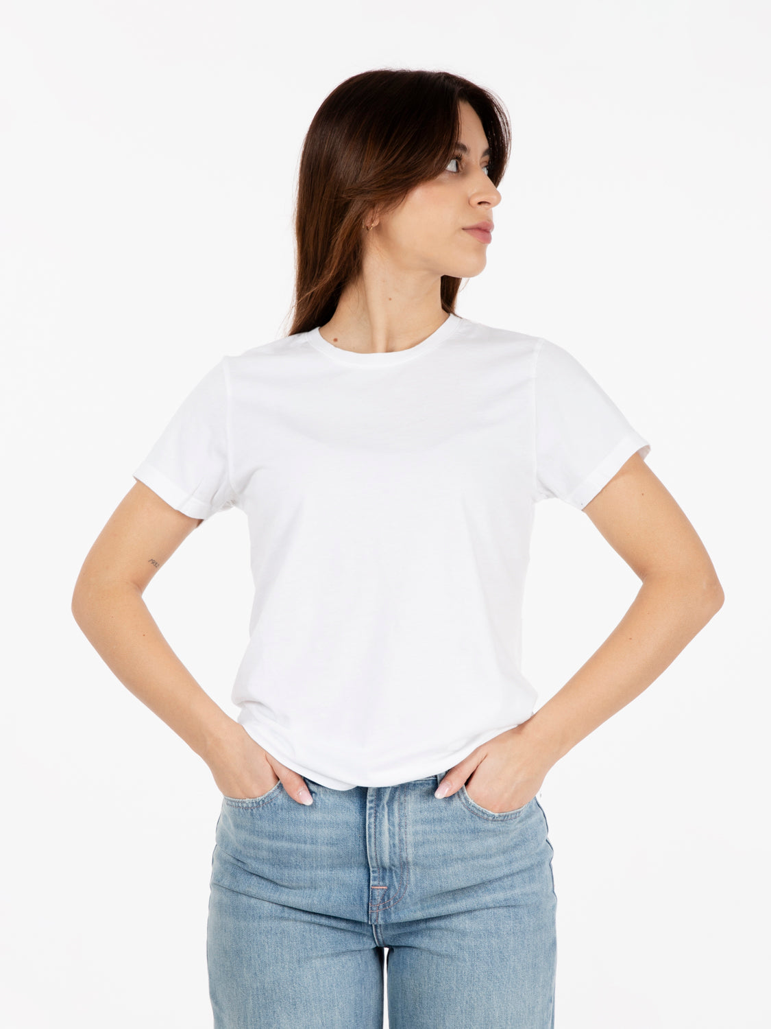 W Light organic tee optical white