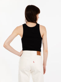 W Organic Rib Tanktops deep black