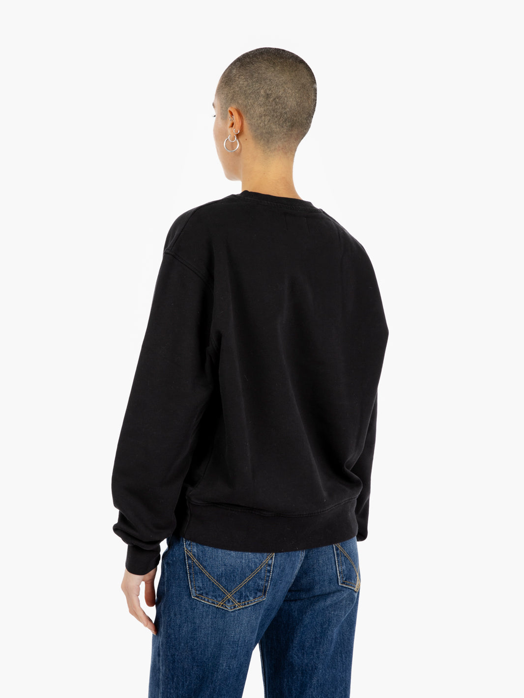 Women classic organic crew deep black