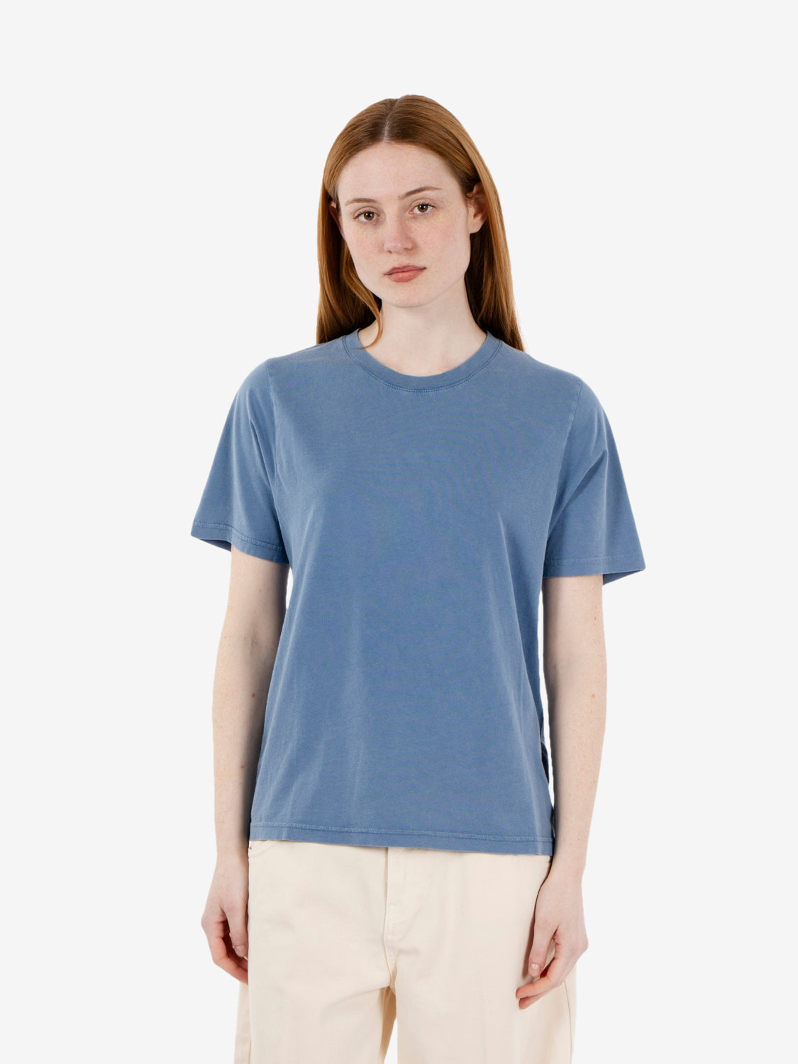 Women light organic tee faded indigo