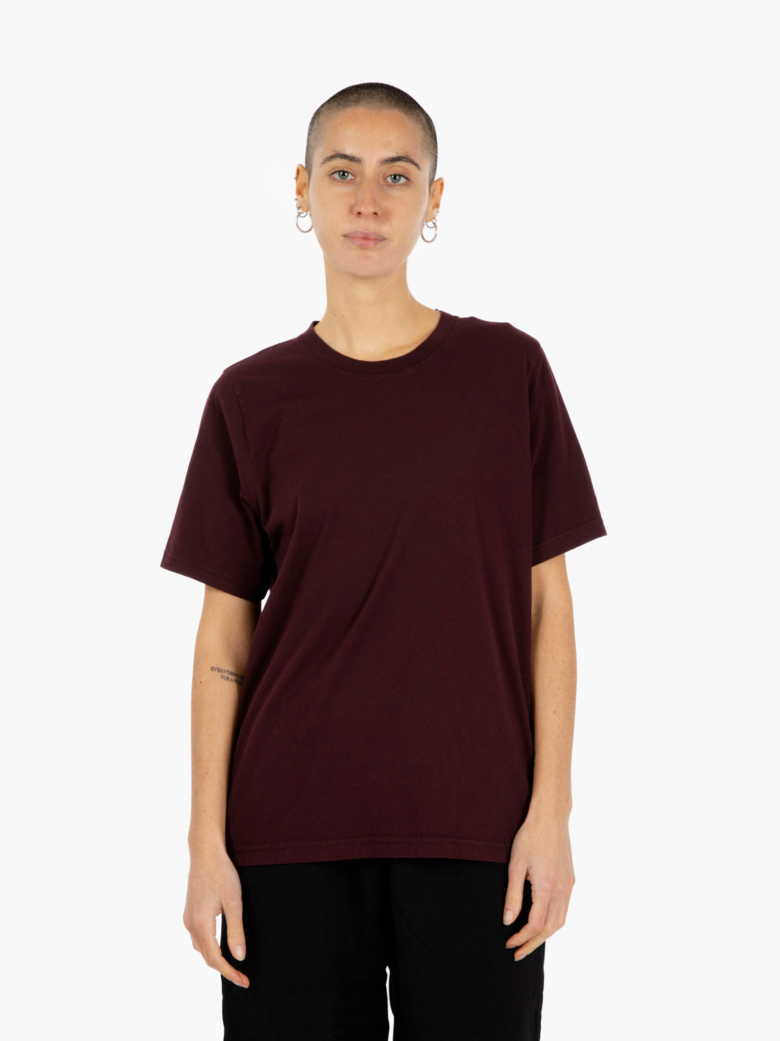 Women light organic tee oxblood red