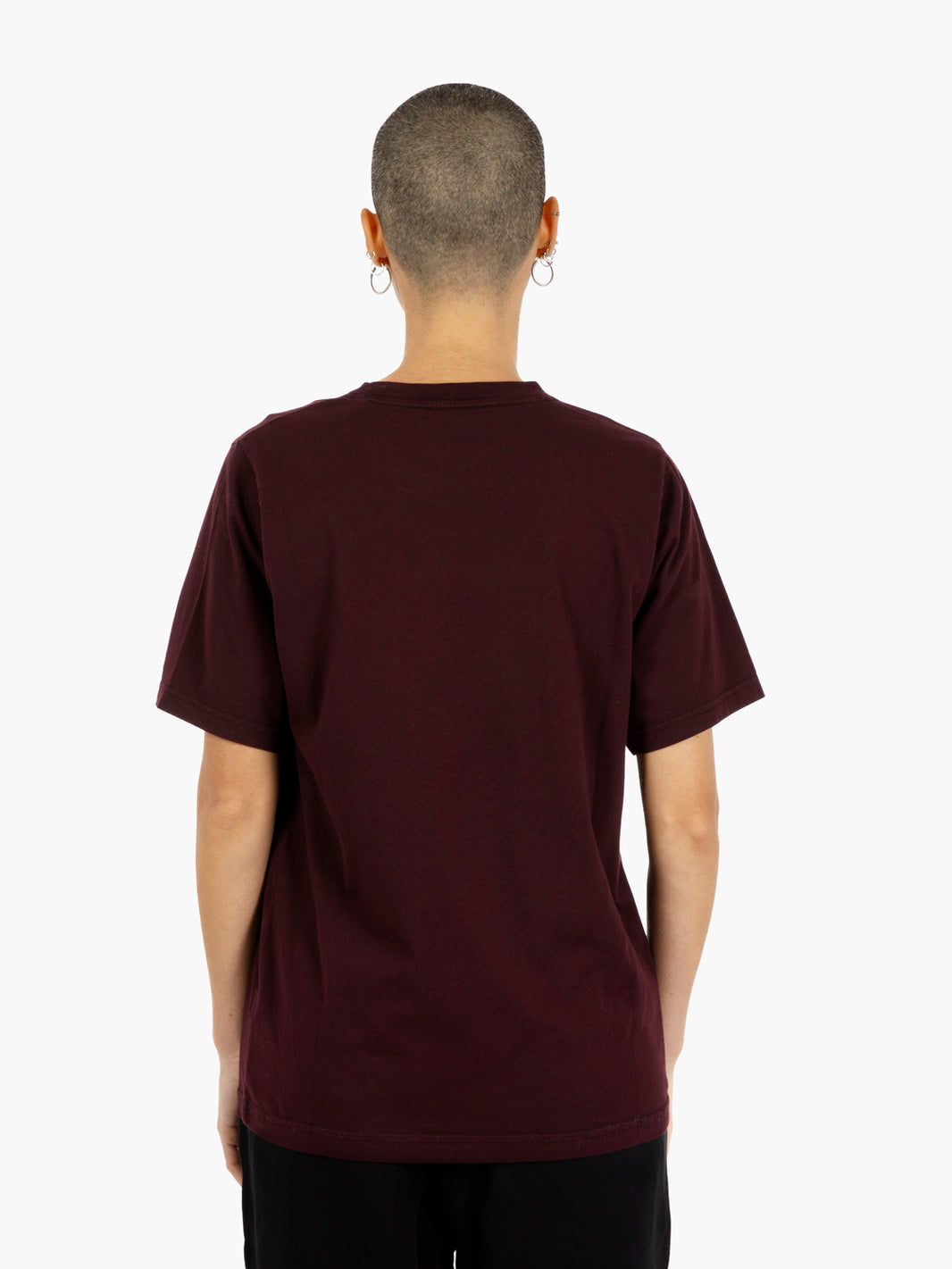 Women light organic tee oxblood red
