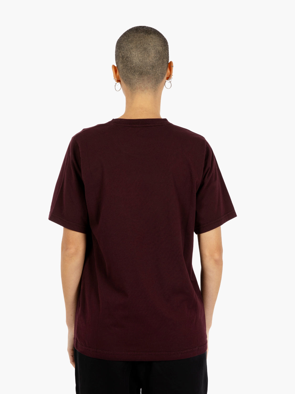 Women light organic tee oxblood red